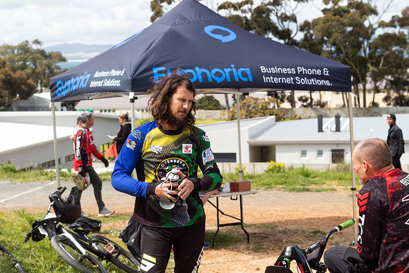 Euphoria-branded race day at the Overberg BMX Club track in Hermanus — Euphoria's CSI partnerships in action.